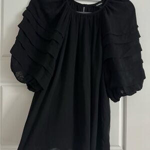 Express Black Ruffle Sleeve Blouse